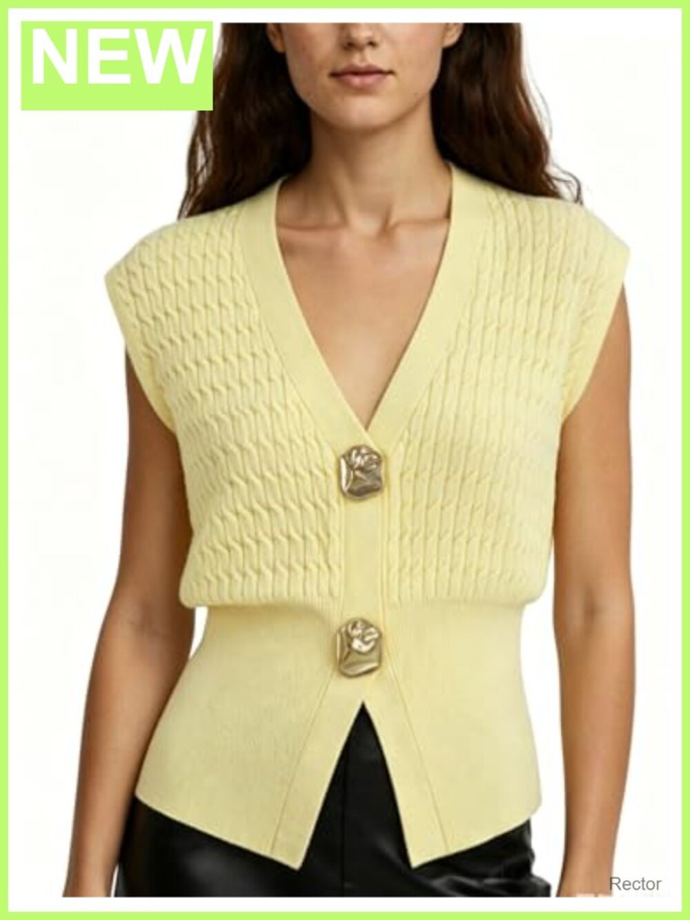Cable Knit Sweater Vest Sleeveless V Neck Cardigan Business Casual